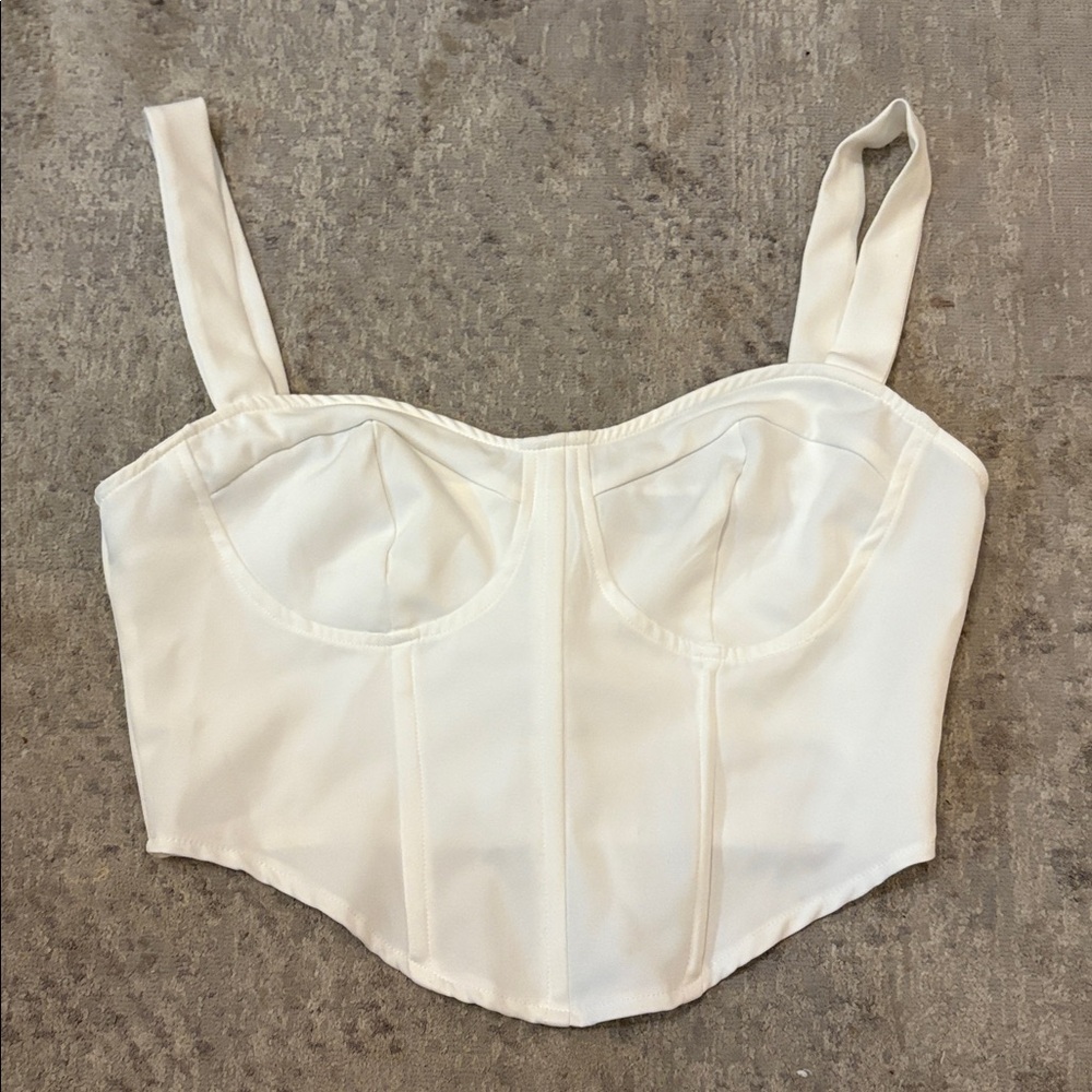 Pretty Little Thing White Corset Size 6